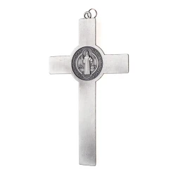 Krzyż metalowy z medalem Św.Benedykta 7 cm